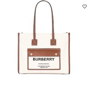 BURBERRY FREYA SMALL CANVAS TOTE